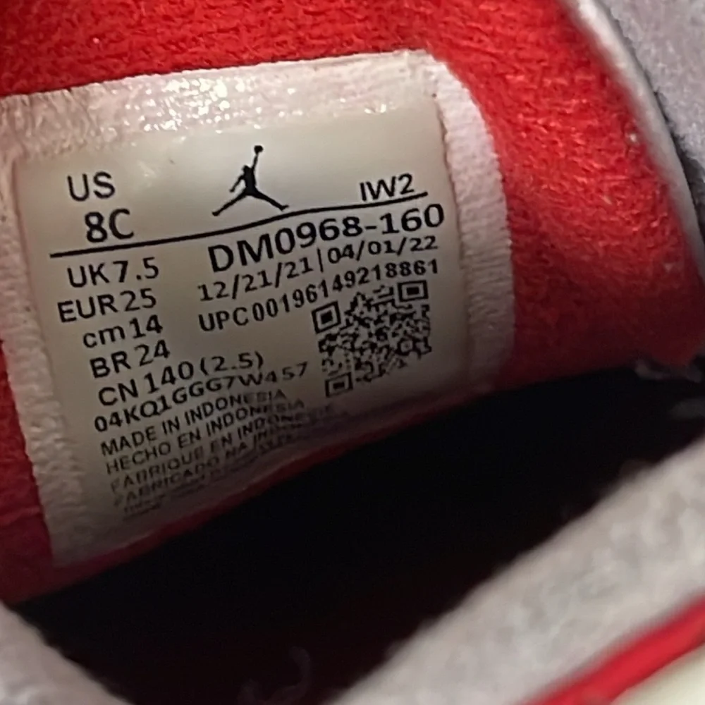 Nike Air Jordan 3 III Retro Fire Red/Wht Cement DM0966-160 Kids Shoes Size 8 C